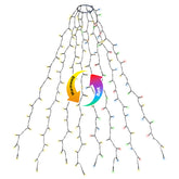SALCAR Weihnachtsbaum Lichterkette mit Ring & Girlanden – Warmweiß & Bunt, 9 Modi, Timer & Speicherfunktion, IP44 Wasserdicht – Für 0,9m bis 3,5m Tannenbäume